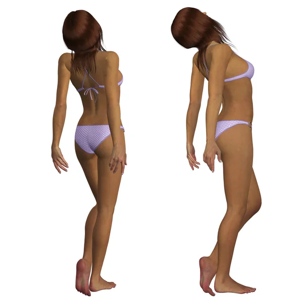 3d mulatto in bikini — Stock Photo, Image