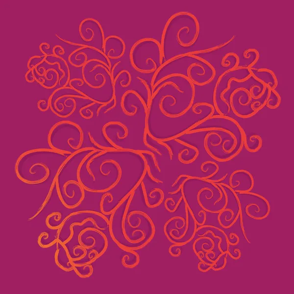 Orange floral ornate — Stock Vector