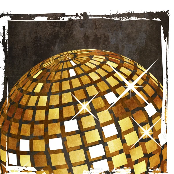 Grunge gouden disco bal — Stockfoto