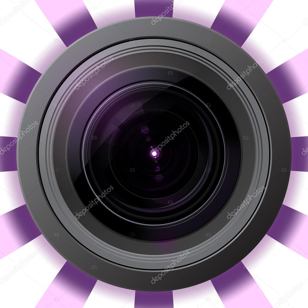 Camera lens with violet flare