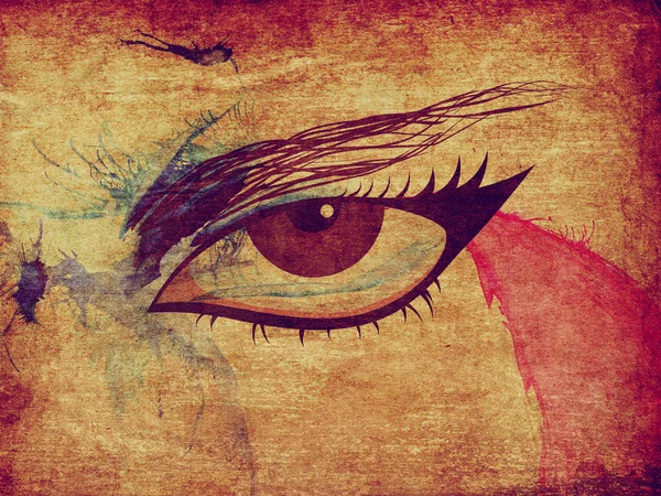 Grunge γυναίκα μάτι — Φωτογραφία Αρχείου