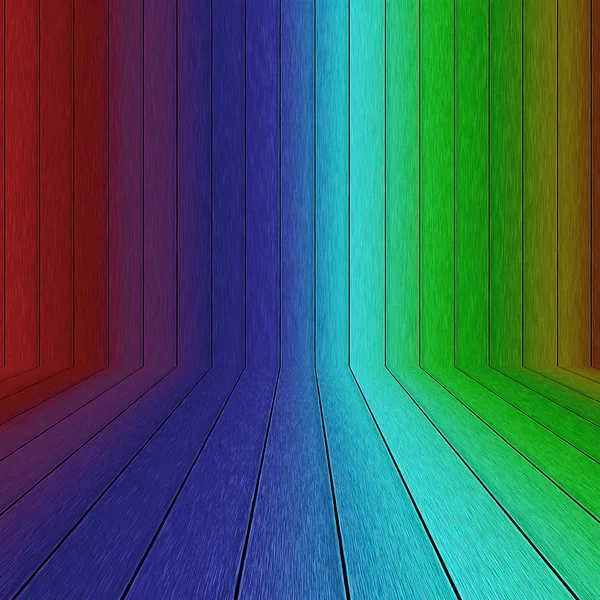 Rinbow pared de madera — Foto de Stock