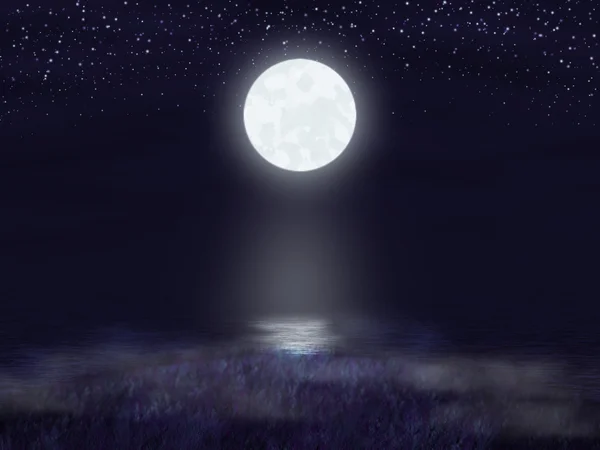 Night sky and moonlight — Stock Photo, Image