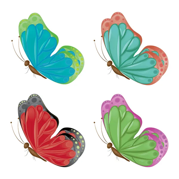 Papillons colorés abstraits — Image vectorielle