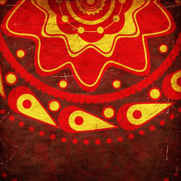 Grunge 背景上的红色装饰 — 图库照片