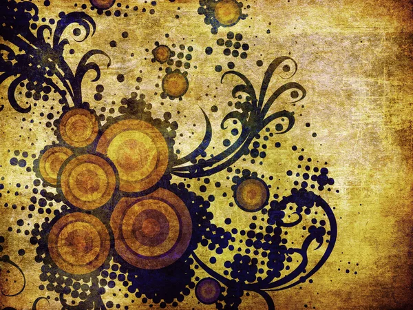 Ретро-цветочный орнамент с полутоном — стоковое фото