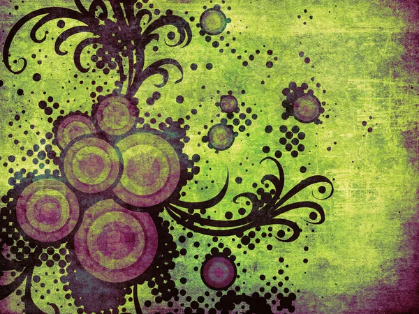 Adorno floral abstracto con medio tono — Foto de Stock
