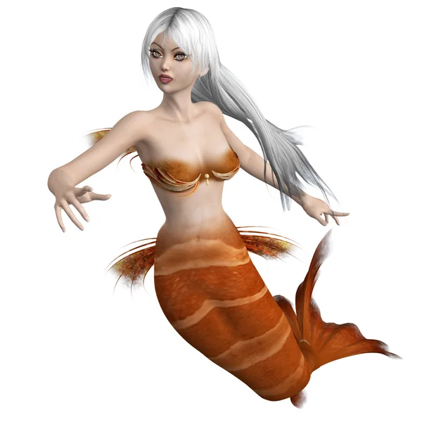 Mermaid with white hair — Stock Photo, Image