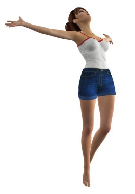 kadın kısa kot pantolon