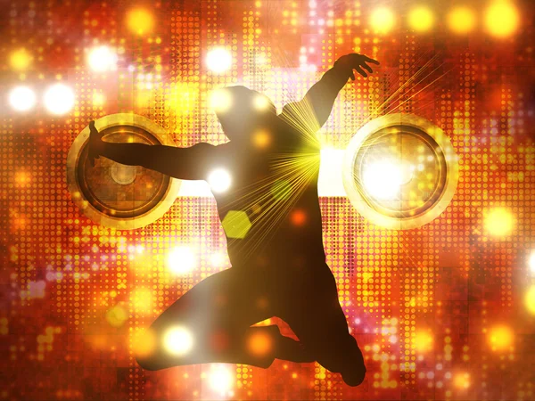 Dancing male silhouette — Stock Photo, Image