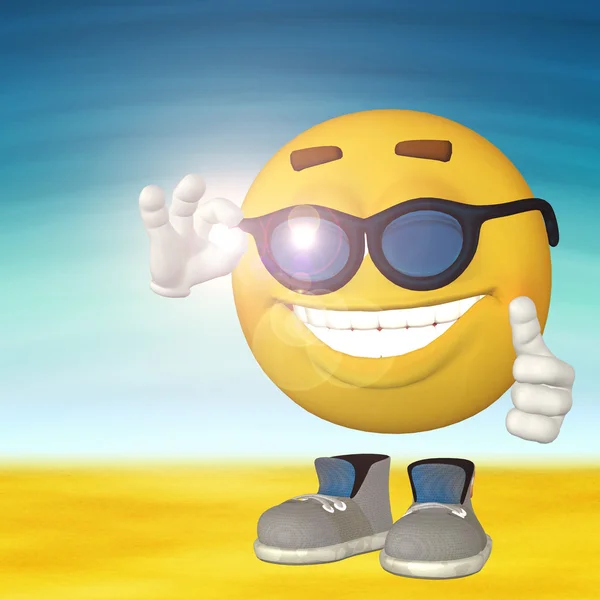 Smiley am Strand — Stockfoto