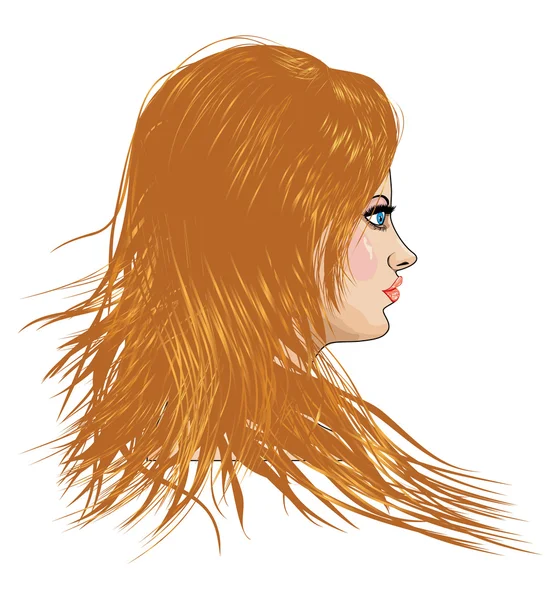 Chica con el pelo rubio — Vector de stock