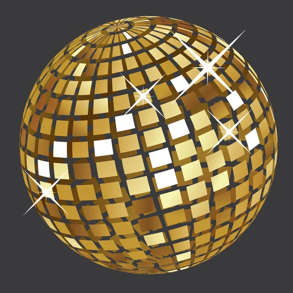 Palla disco d'oro — Vettoriale Stock