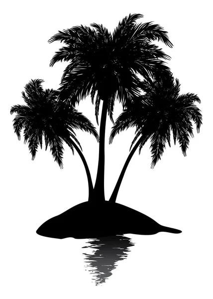 Klein eiland silhouet — Stockvector