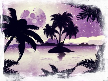 Grunge gece tropic ada