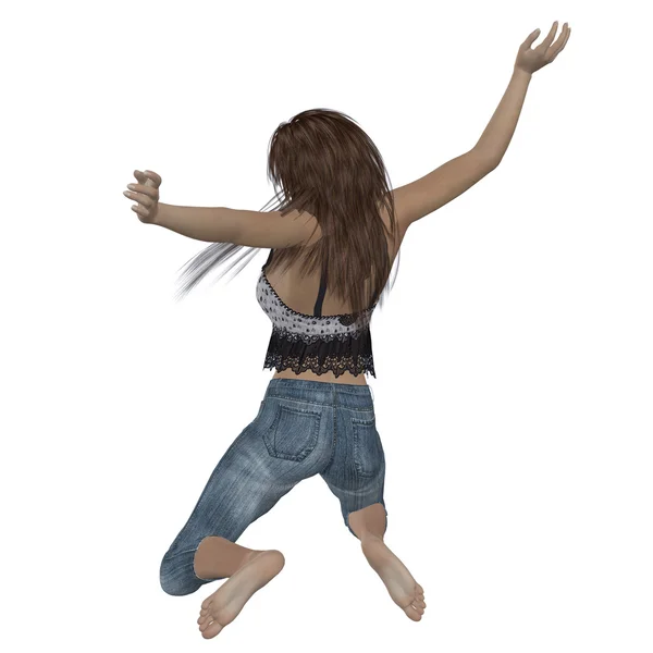 Happy jumping girl — Stock Photo, Image