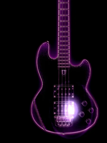 Glowing guitar — Stock Photo, Image