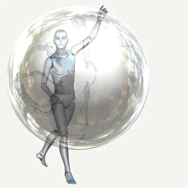 Robot con bolla — Foto Stock