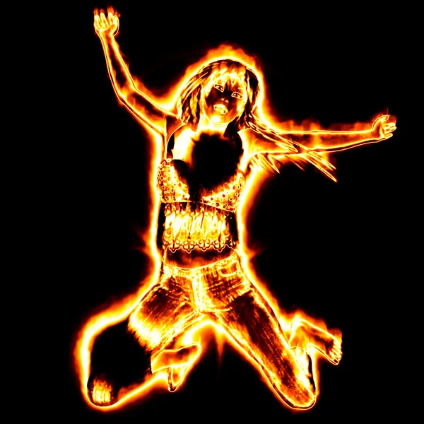 Fire girl — Stock Photo, Image