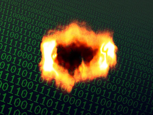 Burning binary background — Stock Photo, Image