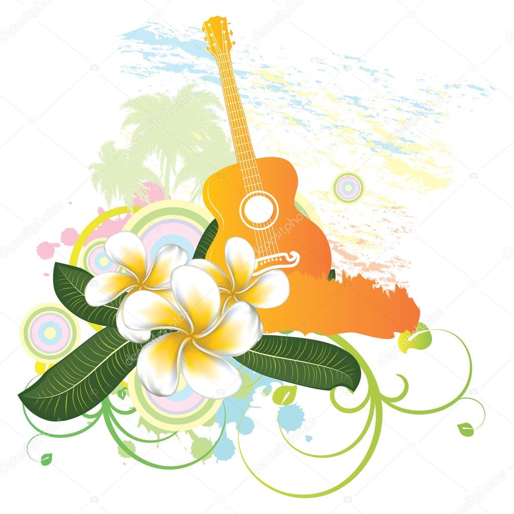 Tropical background with guitar
