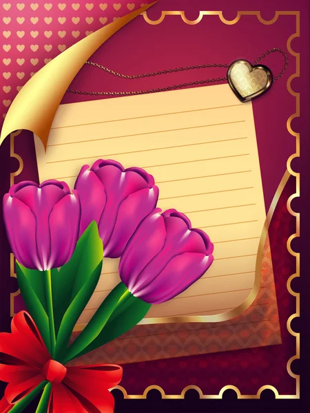 Carta con tulipani — Foto Stock