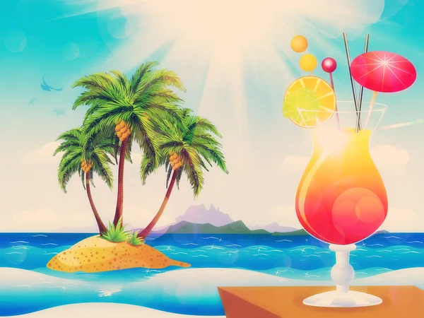 Cocktail op het strand — Stockfoto