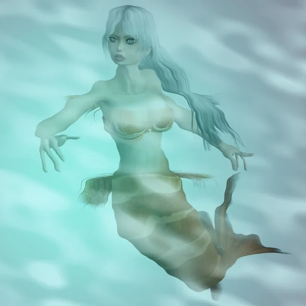 Meerjungfrau im Wasser — Stockfoto