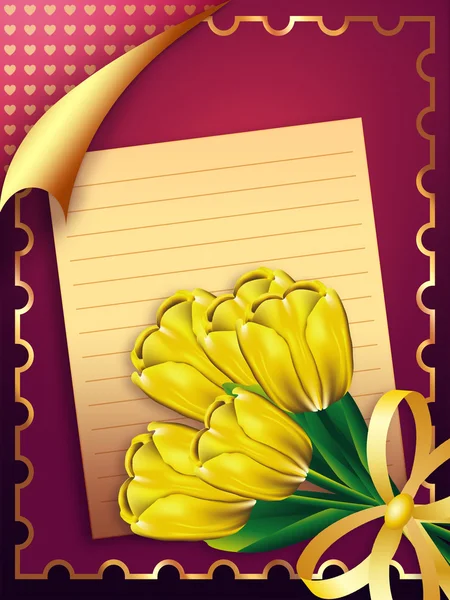 Карточка с тюльпанами — стоковое фото