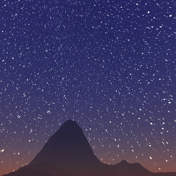 Sternenpfade und ferne Felsen — Stockfoto
