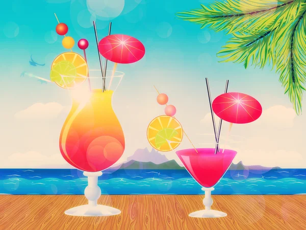 Cocktail on wood table — Stock Photo, Image