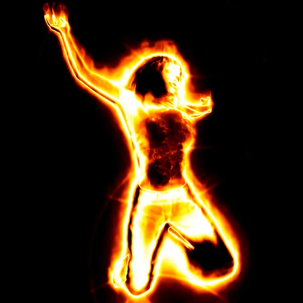 Fire girl — Stock Photo, Image