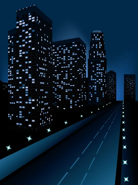 Ciudad de noche — Vector de stock