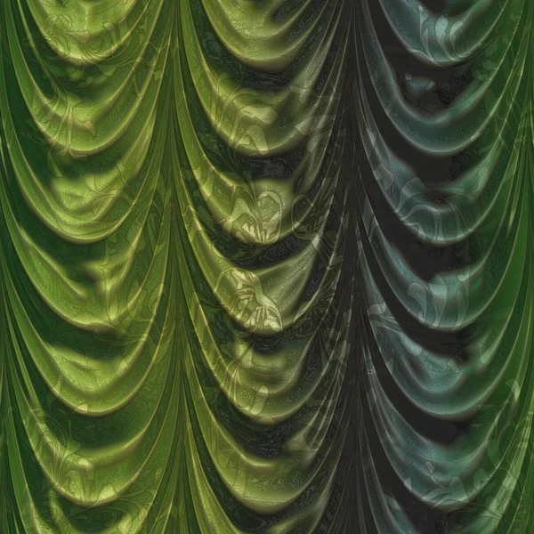 Grüner Vorhang mit Muster — Stockfoto