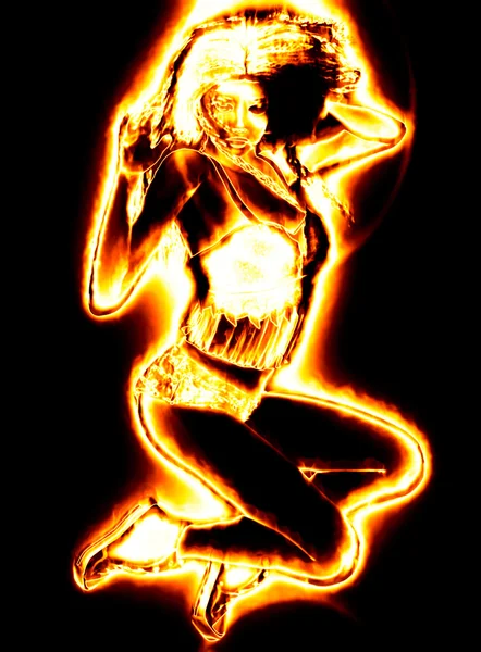 Fire girl — Stock Photo, Image