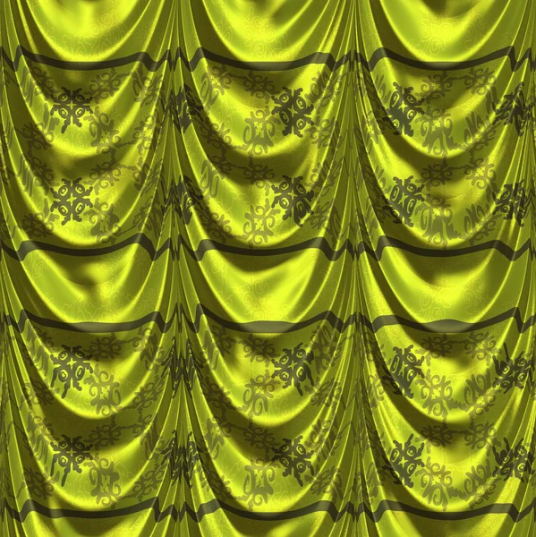 Cortina verde con patrón —  Fotos de Stock