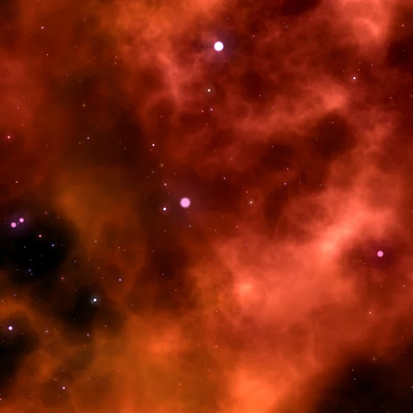 オレンジ色のスペース星雲 — ストック写真