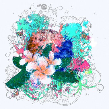 Grunge tropikal patry poster