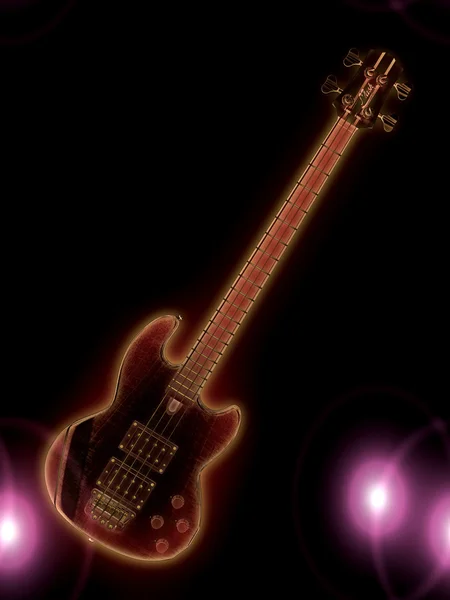 Glowing guitar — Stock Photo, Image