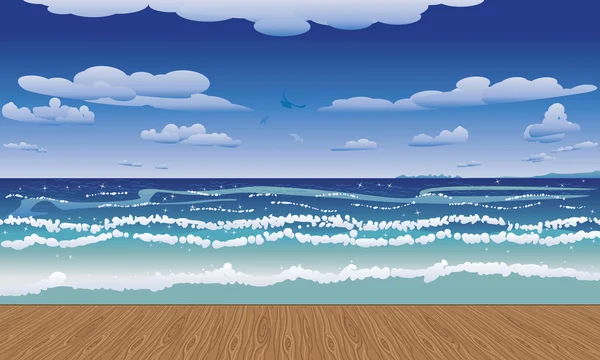 Jetée et mer — Image vectorielle