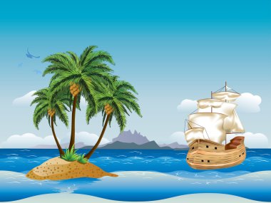 Denizde eski bir gemi