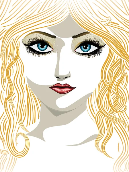 Blond girl with blue eyes — Stock Vector