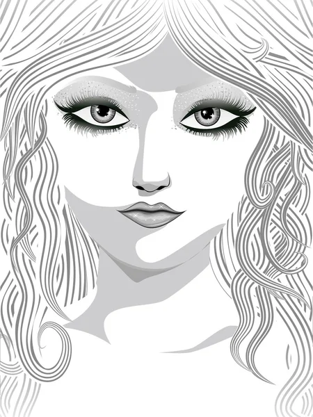 Beauty girl face — Stock Vector