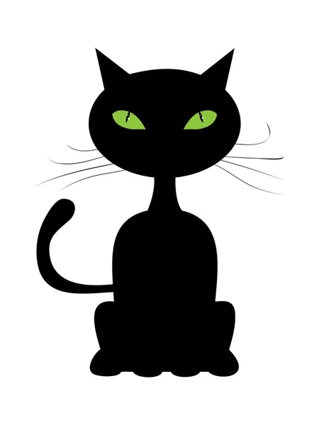 Gato negro abstracto — Vector de stock