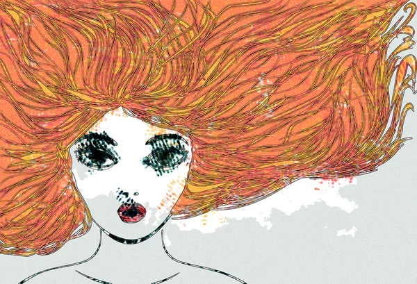 Kırmızı saçlı kız portre — Stok fotoğraf