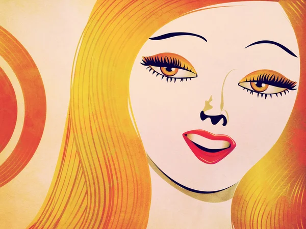 Grunge 金发女孩与黄色的眼睛 — 图库照片