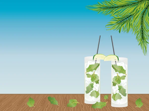 Mojito koktejl na stole — Stockový vektor