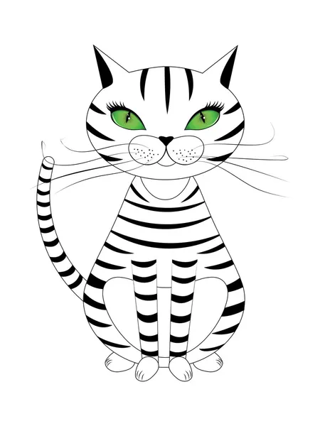 Gato rayado — Vector de stock