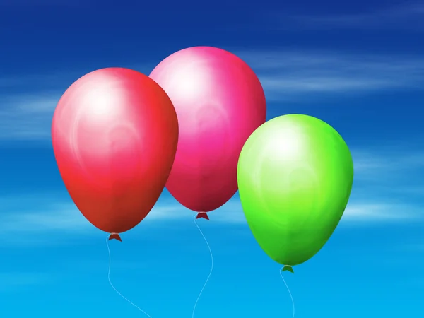 Воздушные шары в небе — стоковое фото