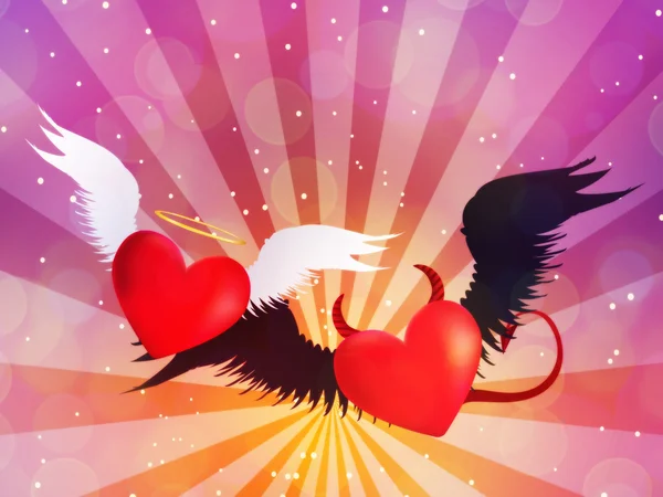 Good and evil hearts background — Stock Photo, Image